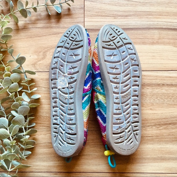 Bobs by Sketchers Rainbow Chevron Slips Ons - Picture 4 of 5